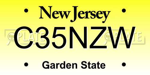 C35NZW New Jersey License Plate