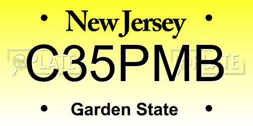 C35PMB New Jersey License Plate