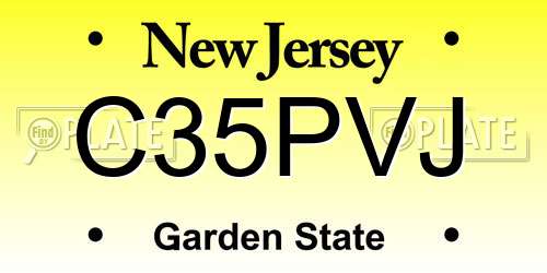 C35PVJ New Jersey License Plate