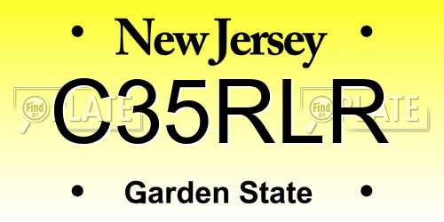 C35RLR New Jersey License Plate