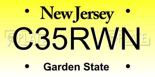 C35RWN New Jersey License Plate