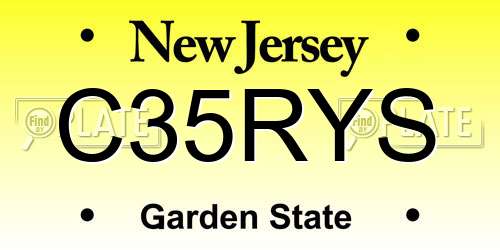 C35RYS New Jersey License Plate
