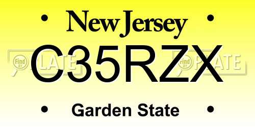 C35RZX New Jersey License Plate