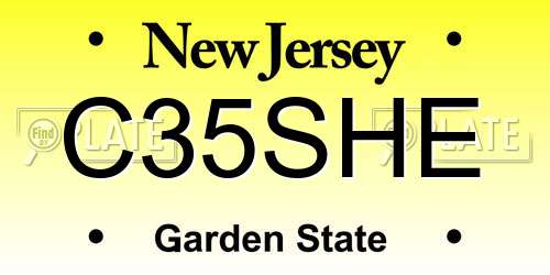C35SHE New Jersey License Plate