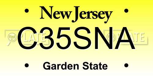 C35SNA New Jersey License Plate