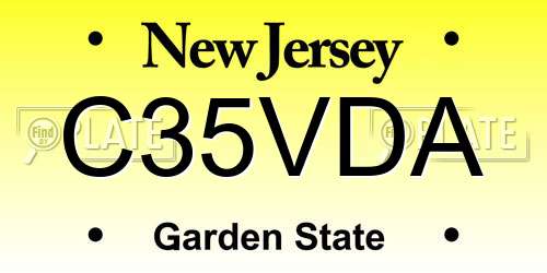 C35VDA New Jersey License Plate
