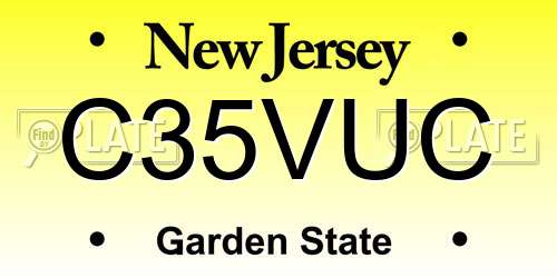C35VUC New Jersey License Plate