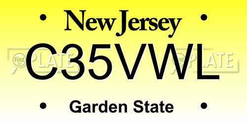 C35VWL New Jersey License Plate