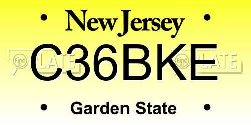 C36BKE New Jersey License Plate