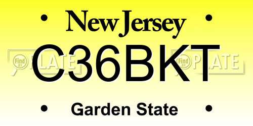 C36BKT New Jersey License Plate