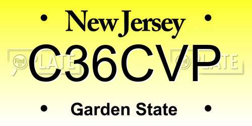 C36CVP New Jersey License Plate