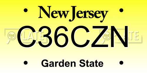 C36CZN New Jersey License Plate