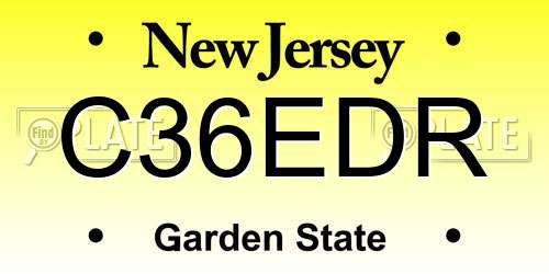 C36EDR New Jersey License Plate