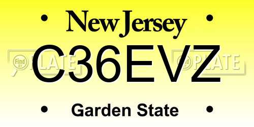 C36EVZ New Jersey License Plate