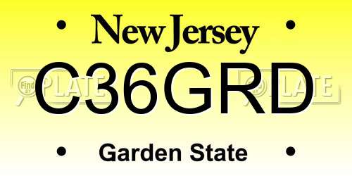 C36GRD New Jersey License Plate