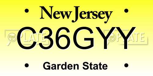 C36GYY New Jersey License Plate