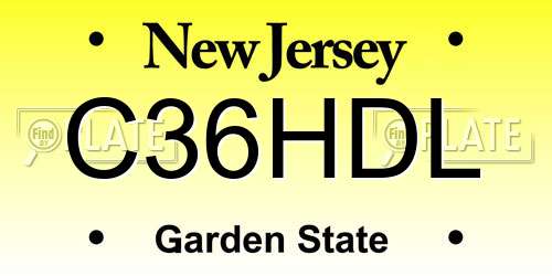 C36HDL New Jersey License Plate
