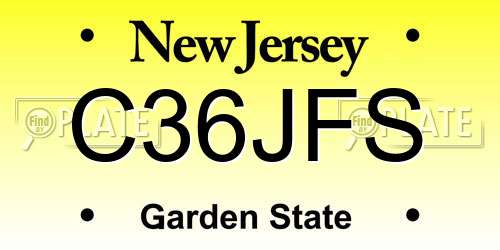 C36JFS New Jersey License Plate