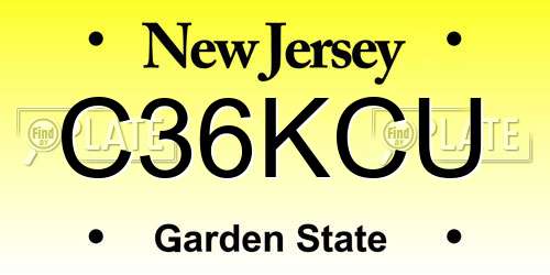 C36KCU New Jersey License Plate
