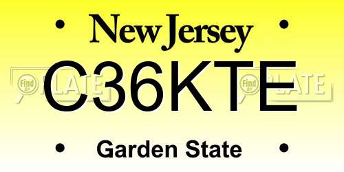C36KTE New Jersey License Plate