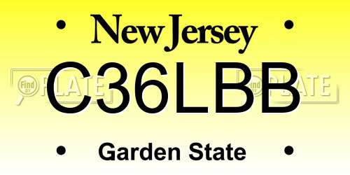 C36LBB New Jersey License Plate