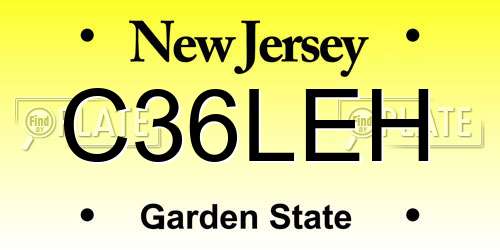 C36LEH New Jersey License Plate