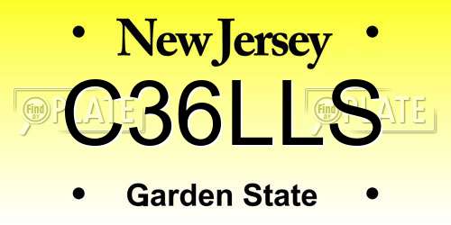 C36LLS New Jersey License Plate