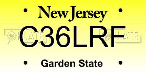 C36LRF New Jersey License Plate