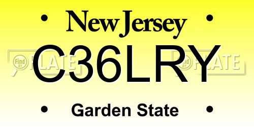C36LRY New Jersey License Plate