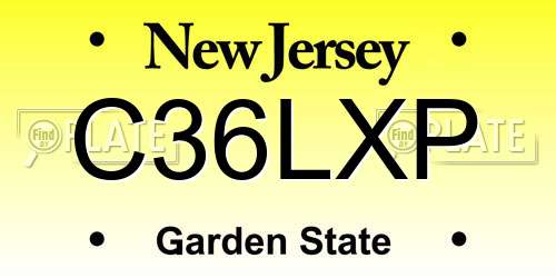 C36LXP New Jersey License Plate