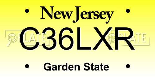 C36LXR New Jersey License Plate