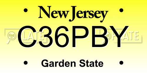 C36PBY New Jersey License Plate