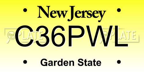 C36PWL New Jersey License Plate