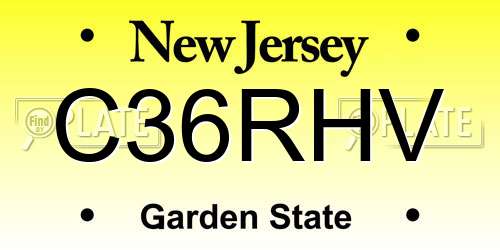 C36RHV New Jersey License Plate