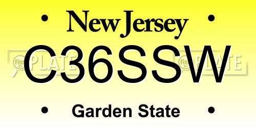 C36SSW New Jersey License Plate