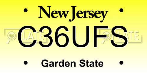 C36UFS New Jersey License Plate