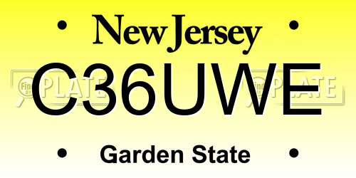 C36UWE New Jersey License Plate