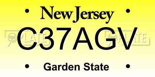 C37AGV New Jersey License Plate