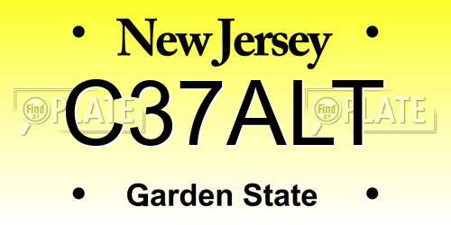 C37ALT New Jersey License Plate
