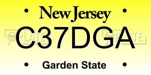 C37DGA New Jersey License Plate