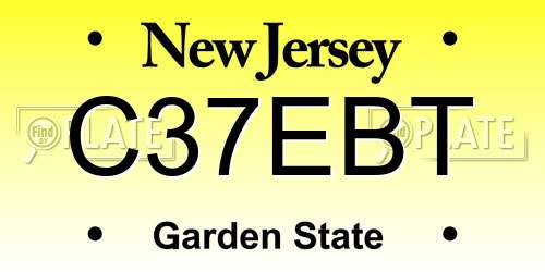C37EBT New Jersey License Plate