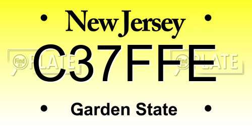 C37FFE New Jersey License Plate