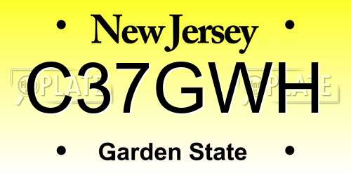 C37GWH New Jersey License Plate