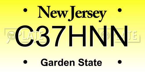 C37HNN New Jersey License Plate