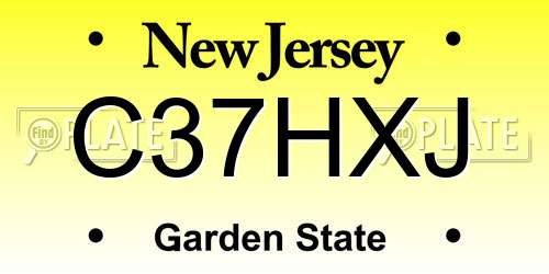 C37HXJ New Jersey License Plate