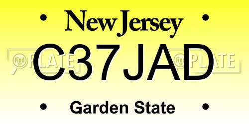 C37JAD New Jersey License Plate