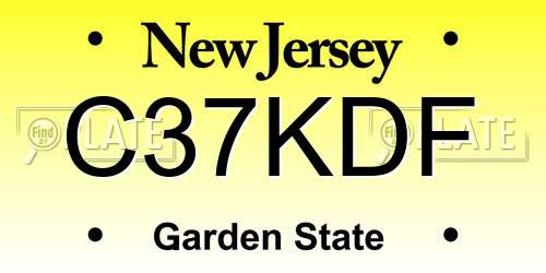 C37KDF New Jersey License Plate