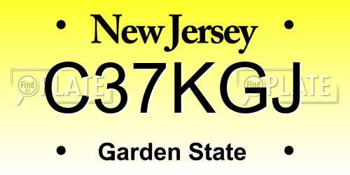 C37KGJ New Jersey License Plate