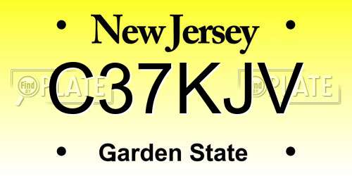 C37KJV New Jersey License Plate