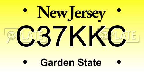 C37KKC New Jersey License Plate